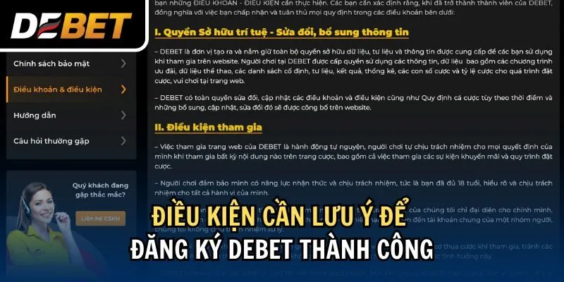 Điều kiện cần lưu ý để đăng ký Debet thành công